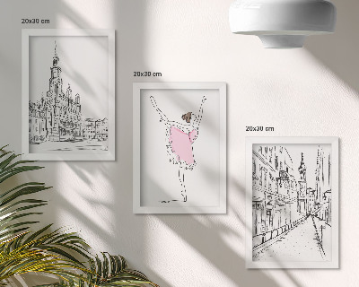 Komplet slika u okviru Elegantne slike plesajućih balerina i arhitekture