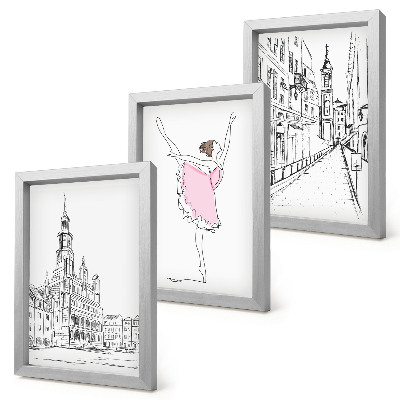 Komplet slika u okviru Elegantne slike plesajućih balerina i arhitekture