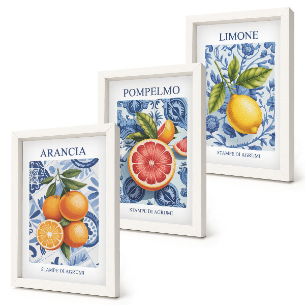 Zidna galerija slika Ilustracije starinskog citrusnog voća