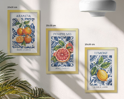 Set 3 slike u okviru Citrusni modni plakati u talijanskom stilu