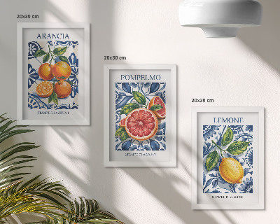 Set 3 slike u okviru Citrusni modni plakati u talijanskom stilu