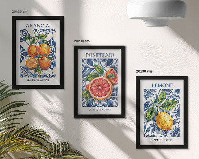 Set 3 slike u okviru Citrusni modni plakati u talijanskom stilu