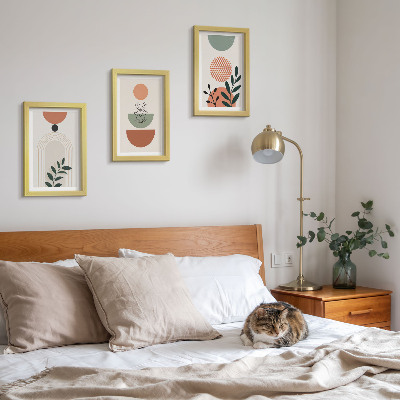 Set 3 slike u okviru Biljni motivi u modernim oblicima i bojama
