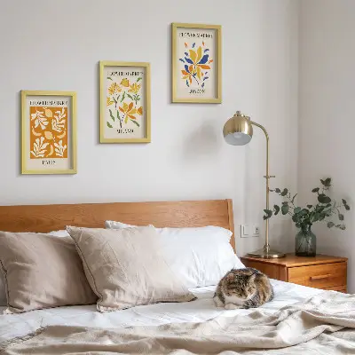 Set od 3 slike u okviru cvjetni plakati s motivima Pariza, Milana i Londona