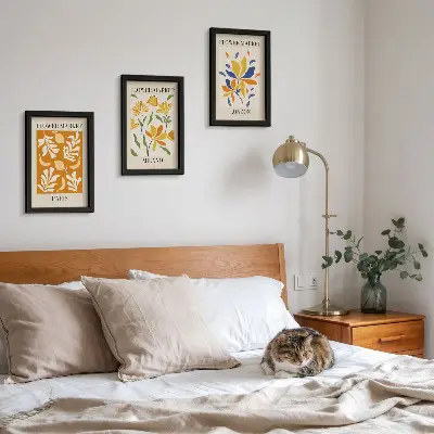 Set od 3 slike u okviru cvjetni plakati s motivima Pariza, Milana i Londona