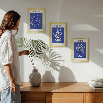 Komplet slika u okviru Elegantni plavi posteri Henrija Matissea