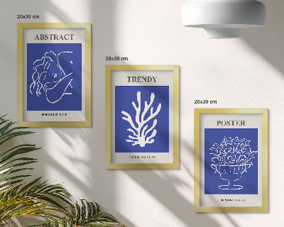 Komplet slika u okviru Elegantni plavi posteri Henrija Matissea