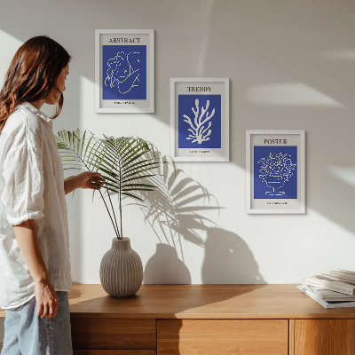 Komplet slika u okviru Elegantni plavi posteri Henrija Matissea