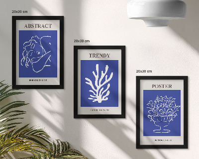 Komplet slika u okviru Elegantni plavi posteri Henrija Matissea