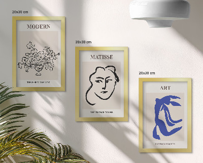 Set 3 slike u okviru Apstraktni plakati u minimalističkom stilu Henrija Matissea