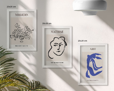 Set 3 slike u okviru Apstraktni plakati u minimalističkom stilu Henrija Matissea