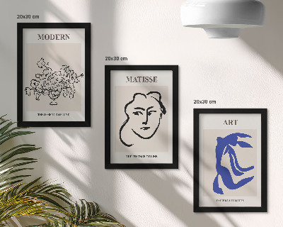 Set 3 slike u okviru Apstraktni plakati u minimalističkom stilu Henrija Matissea
