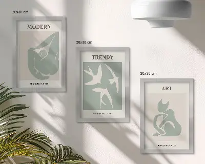 Komplet slika u okviru Apstraktne figure Henrija Matissea u prigušenim bojama