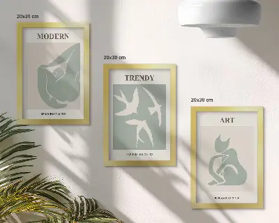 Komplet slika u okviru Apstraktne figure Henrija Matissea u prigušenim bojama