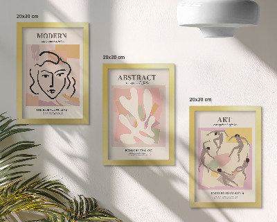 Set 3 slike u okviru Elegantni portreti i apstraktni oblici u pastelnim bojama