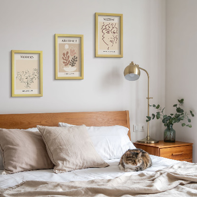 Set 3 slike u okviru Biljni motivi i linije u modernom stilu