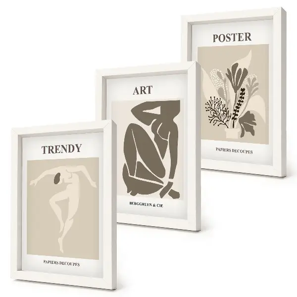 Ljudske figure s biljkama, Henri Matisse set od 3 slike u okviru