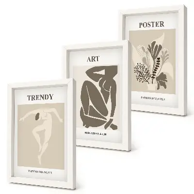 Ljudske figure s biljkama, Henri Matisse set od 3 slike u okviru