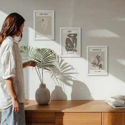 Ljudske figure s biljkama, Henri Matisse set od 3 slike u okviru