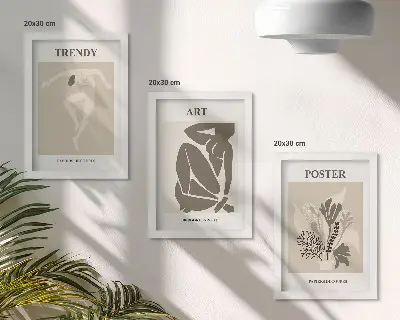 Ljudske figure s biljkama, Henri Matisse set od 3 slike u okviru