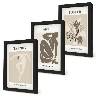 Ljudske figure s biljkama, Henri Matisse set od 3 slike u okviru