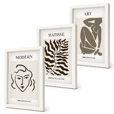 Zidna galerija slika Elegantna grafika s linijama i figurama u neutralnim bojama