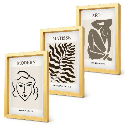 Zidna galerija slika Elegantna grafika s linijama i figurama u neutralnim bojama