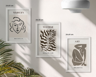 Zidna galerija slika Elegantna grafika s linijama i figurama u neutralnim bojama