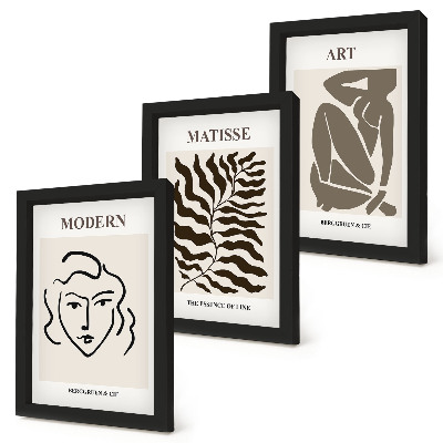 Zidna galerija slika Elegantna grafika s linijama i figurama u neutralnim bojama