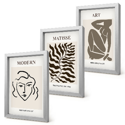 Zidna galerija slika Elegantna grafika s linijama i figurama u neutralnim bojama