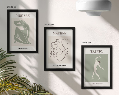 Set 3 slike u okviru Elegantni likovi u minimalističkim oblicima i bojama