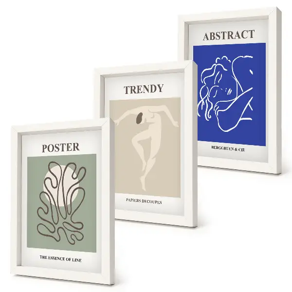Pastelne ilustracije Henrija Matissea set od 3 slike u okviru