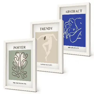 Pastelne ilustracije Henrija Matissea set od 3 slike u okviru