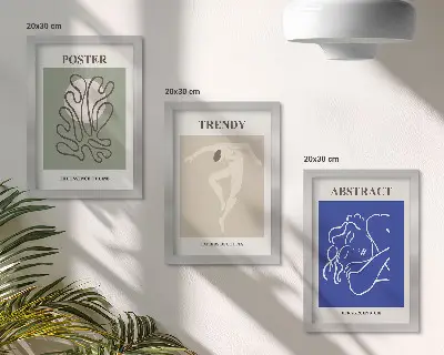 Pastelne ilustracije Henrija Matissea set od 3 slike u okviru
