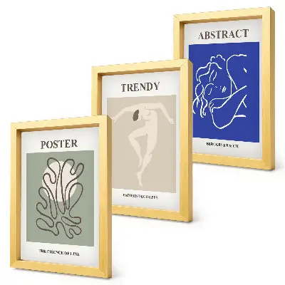 Pastelne ilustracije Henrija Matissea set od 3 slike u okviru