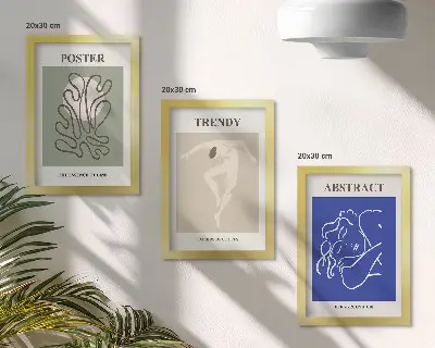 Pastelne ilustracije Henrija Matissea set od 3 slike u okviru