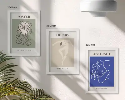 Pastelne ilustracije Henrija Matissea set od 3 slike u okviru