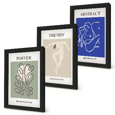 Pastelne ilustracije Henrija Matissea set od 3 slike u okviru