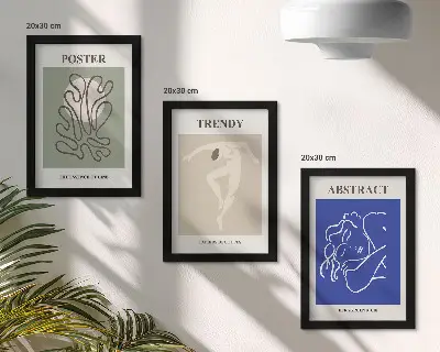 Pastelne ilustracije Henrija Matissea set od 3 slike u okviru