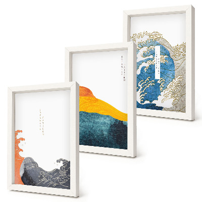 Zidna galerija slika Valovi u japanskom grafičkom stilu