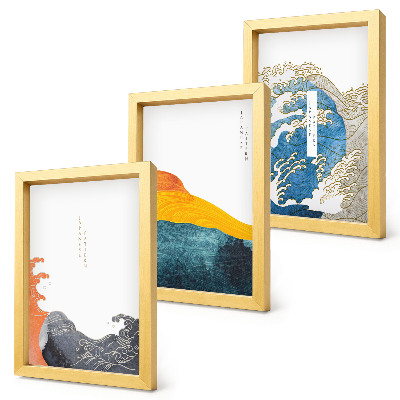 Zidna galerija slika Valovi u japanskom grafičkom stilu