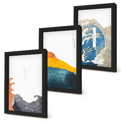 Zidna galerija slika Valovi u japanskom grafičkom stilu