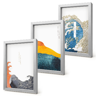 Zidna galerija slika Valovi u japanskom grafičkom stilu