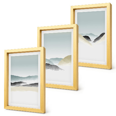 Set 3 slike u okviru Minimalističke planine u nježnim pastelnim tonovima