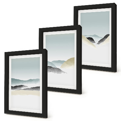Set 3 slike u okviru Minimalističke planine u nježnim pastelnim tonovima