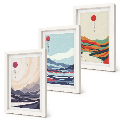Zidna galerija slika Japanski apstraktni planinski pejzaži