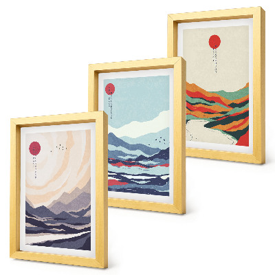 Zidna galerija slika Japanski apstraktni planinski pejzaži