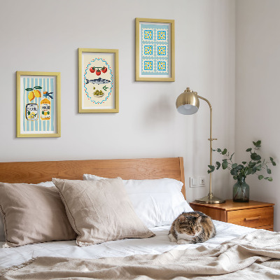 Komplet slika u okviru Ilustracije kuhinje u mediteranskom stilu