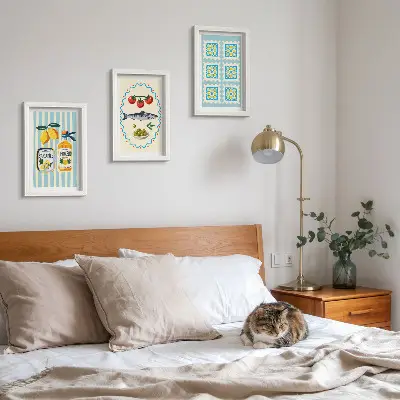Komplet ilustracija kuhinje u mediteranskom stilu u okviru