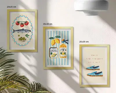 Zidna galerija slika talijanski okusi i životni stil u šarenim motivima